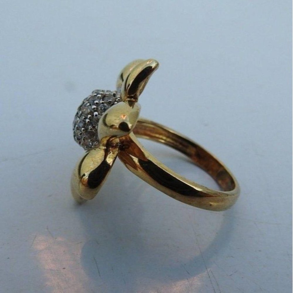 Stylish Women's Flower Statement Ring, Vermeil Si… - image 7